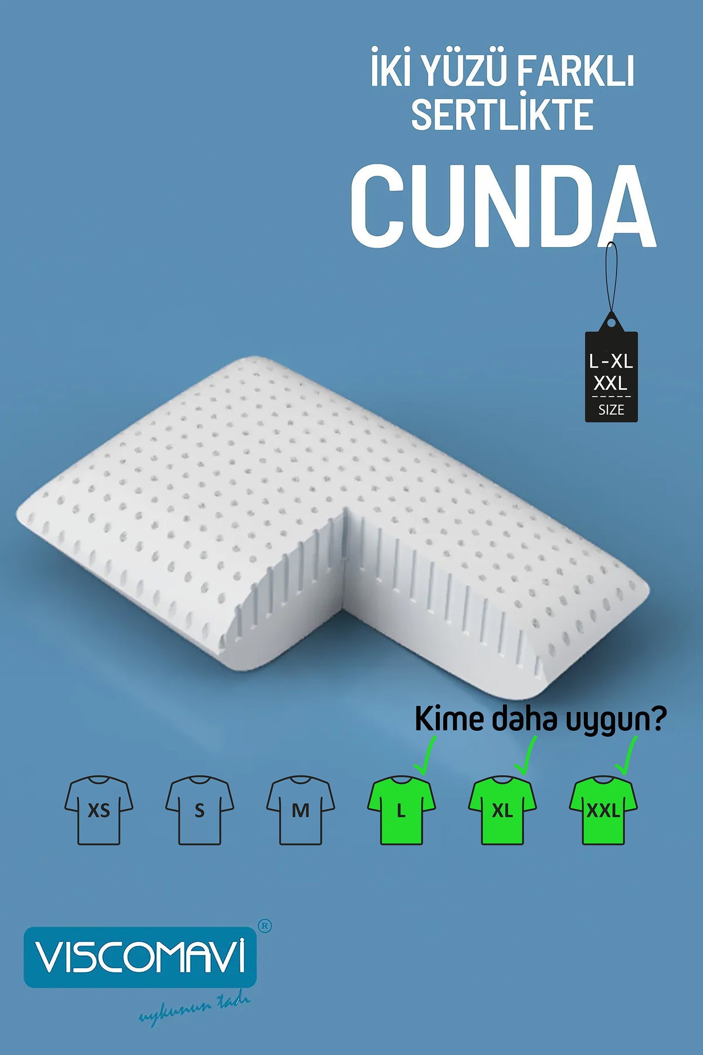 Cunda Visco Yastık – Ortopedik Boyun Destekli